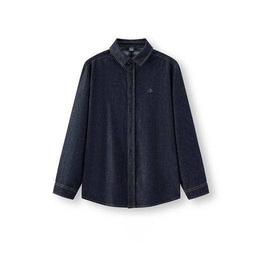 森柔|商场同款森马长袖衬衫男春季宽松牛仔绣花上衣2026新款复古 商品图4