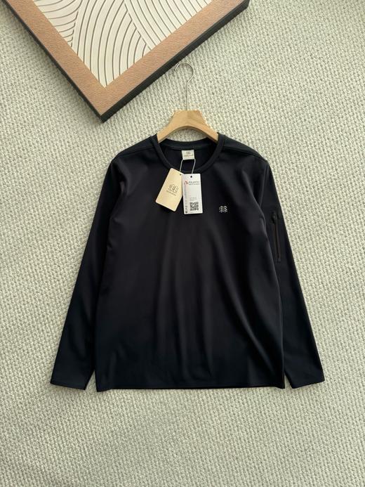 柯隆户外休闲全压胶上衣微拉绒男士热压贴合圆领长袖打底T恤 商品图5