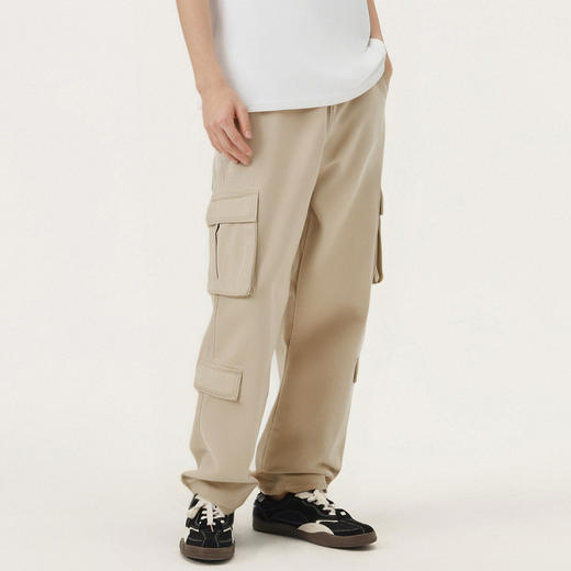 gxg.jeans男装 卡其色口袋设计宽松直筒工装休闲长裤 25年秋 商品图1