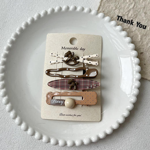 少女学院风木马元素组合夹发夹-纪念日百货门店同款167997789 商品图3