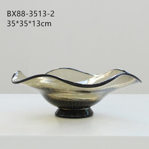 现代简约手工果盘组合摆件茶色气泡高端设计师客餐厅桌面收纳批发 商品图4
