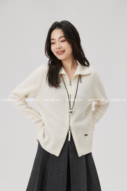 【门店同款】ENJOY冬季“暖冬知性”双头拉链小立领针织上衣 168044120 商品图2