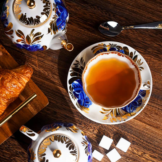 LOMONOSOV 俄皇    金色花园咖啡杯子高档精致陶瓷英式下午茶具套装 商品图4