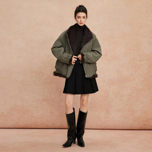 QP606斯尔丽25新款派克服兔毛双面双穿多种穿搭时尚宽松适合小个子皮草 商品图3