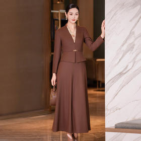 YBY 561H03毛呢连衣裙拼接羊毛气质假两件修身显瘦时尚大摆裙