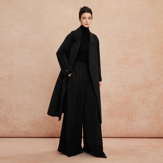 QH964斯尔丽25新款复古经典气质优雅OL风百搭显瘦松弛感长款大衣 商品图3