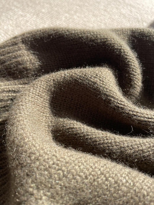 129-6 排他性独家圆正 小禾 鸦绿色 一体成型 重磅合股羊绒 针织套头衫 我穿L 商品图13