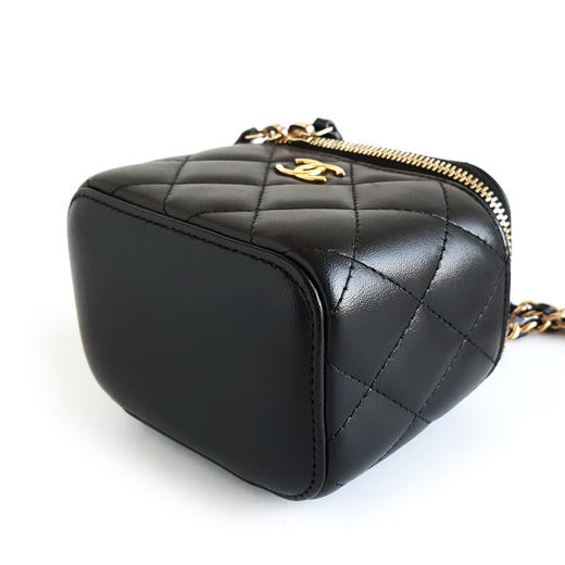 【95新】CHANEL香奈儿AP2158 B05471 94305黑金羊皮山茶花蝴蝶结小盒子化妆包链条单肩包女士 071225AK14 商品图7