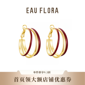 【红运】红色滴油耳环