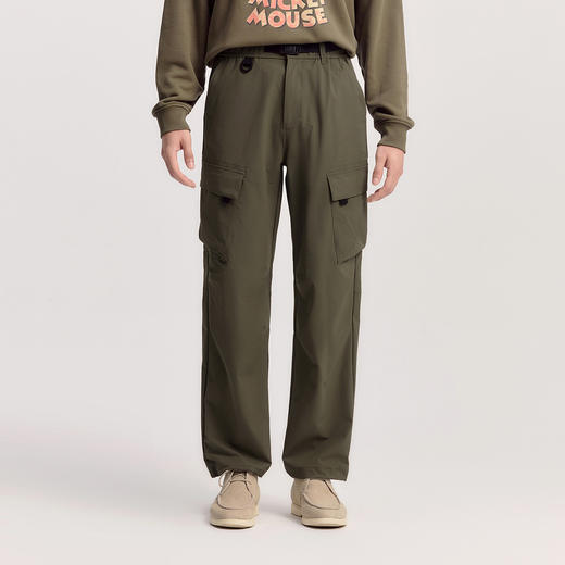 森马休闲裤男春季宽松直筒工装裤户外机能长裤大口袋微皱纹理裤子 商品图2