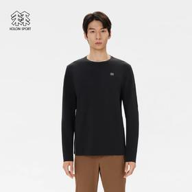 柯隆户外休闲全压胶上衣微拉绒男士热压贴合圆领长袖打底T恤