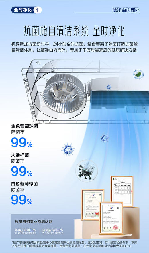 海尔风暖浴霸卫生间暖风照明排气一体机浴室集成吊顶FS3 商品图6