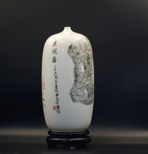 普陀山书院“禅悦”手绘白瓷梅瓶 花卉系列 商品图3