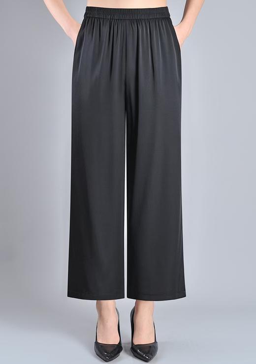 「断码清仓」全松紧腰桑蚕丝直筒裤子 黑色 2XL  咖色L码  ZFYY132 商品图1