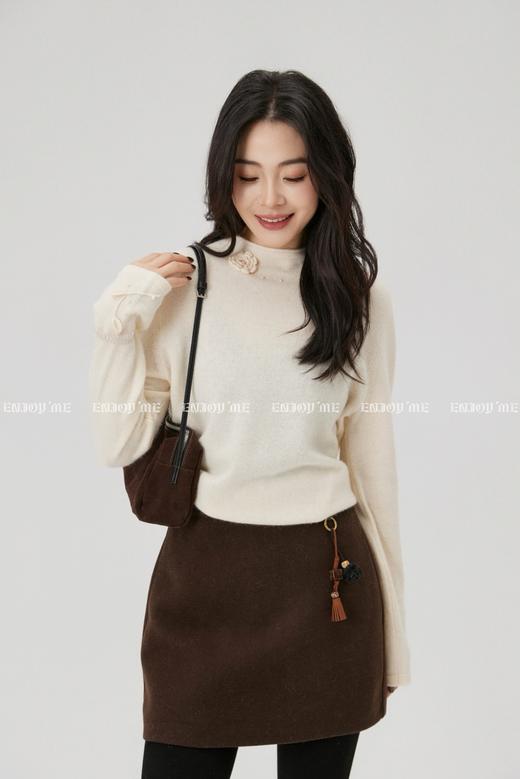 【门店同款】ENJOY冬季“暖冬软糖”重工钩花半高领 168099649 商品图5