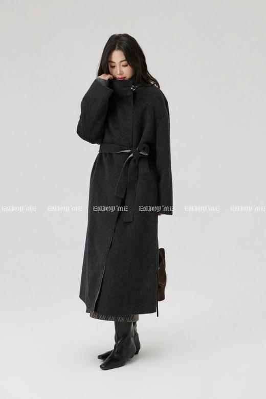 【门店同款】ENJOY冬季“暖冬知性”皮扣立领双色长款大衣 168143996 商品图1