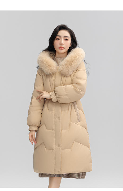 卉遇&长款连帽大毛领羽绒服HY-45 商品图2