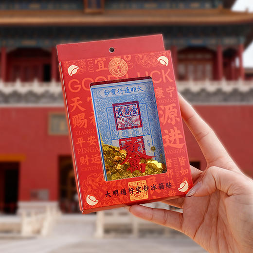 原创大明宝钞流沙冰箱贴磁吸亚克力钱币流沙日进斗金高颜值 商品图3