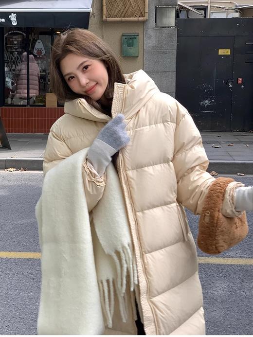 卉遇90白鹅绒长款经典百搭泡芙冰淇淋色系羽绒服HY-62 商品图12