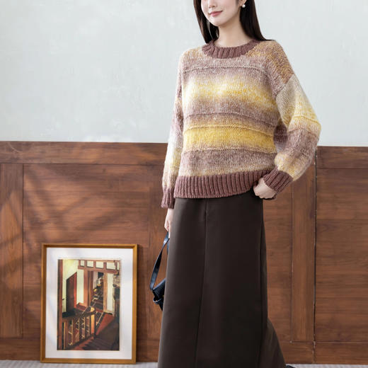 苏苏姐家骄阳条纹毛衣手工DIY棒针衣服毛线团自制材料包 商品图2