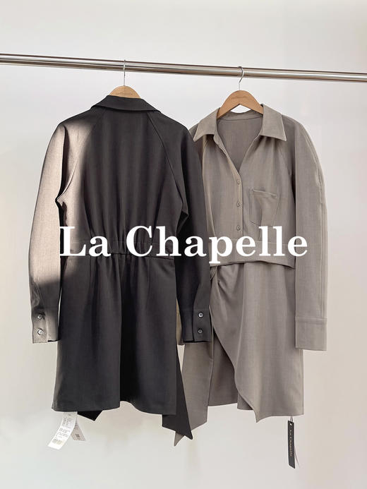 会员福利【智感/通勤时髦】拉夏贝尔/La Chapelle德曼通勤裙~高品质肌理衬衫不规则连衣裙 商品图4