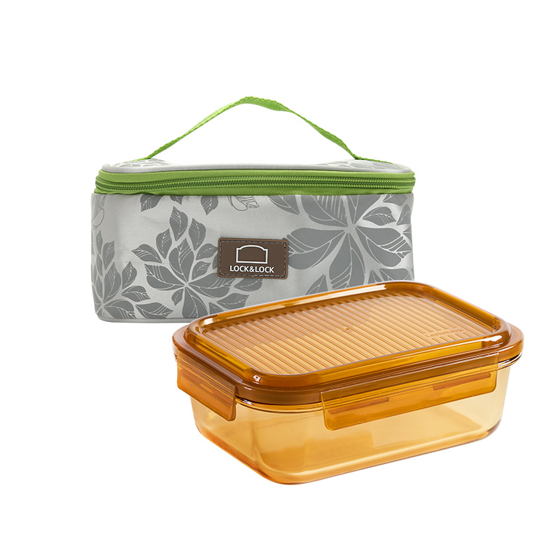 LCB266FU 乐扣乐扣 贝加尔提袋长方形玻璃保鲜盒二件套