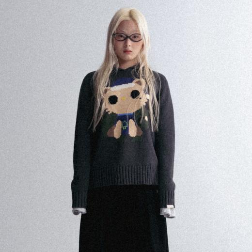 GOODBAI GOODEES 秋冬新款加厚机器小猫翻领毛衣 商品图0