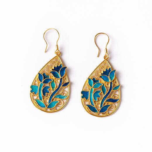 【林栖设计小店】孔雀羽毛耳环仿点翠2026早春新款复古耳饰女2961232 商品图4