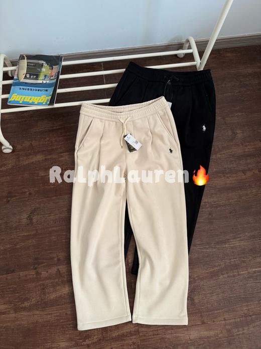 拉夫劳伦冬季新款麂皮绒感面料加绒加厚褶皱廓形休闲长裤 商品图2