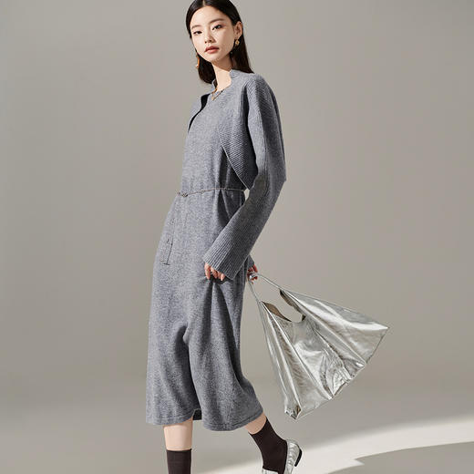 剩S 芳外 100%羊毛针织开衫+羊毛背心裙套装 两件套1659 商品图0