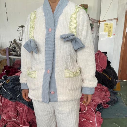 珊瑚绒毛毛小旋风拉链款休闲时尚运动可外穿的家居服套装加厚保暖 商品图3