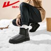 回力男鞋雪地靴2025新款冬季加绒保暖男士棉鞋黑色皮面短筒面包鞋 商品缩略图7