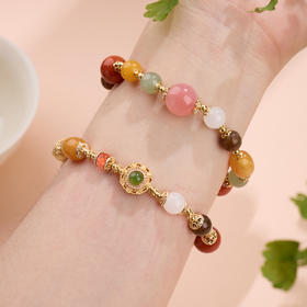 【福至心灵·南红多宝手串】敦煌福泽小众十二通宝南红手串和田玉蜜蜡多宝手串