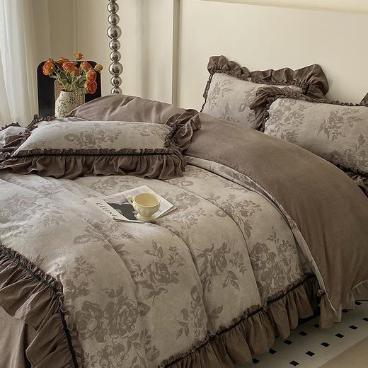 复古汉麻大花边四件套透气亲肤纯棉床品套装 商品图2