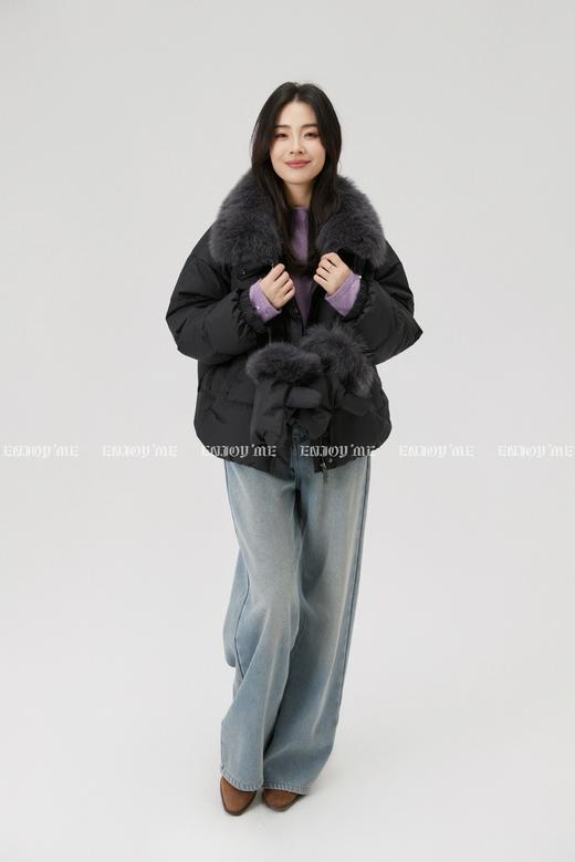 【门店同款】ENJOY冬季“暖冬知性”配手套狐狸毛羽绒服 167695326 商品图5