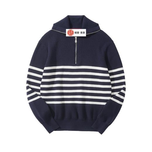 男款条纹半拉链针织毛衣la006 商品图0