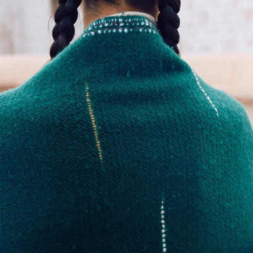 羊绒手工氆氇艺术浮线手捻围巾 SJF97P752A  SJF97P752N 商品图7