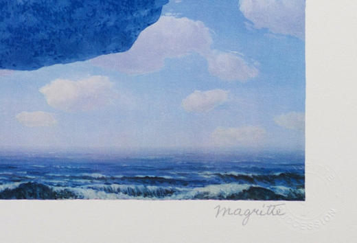 独角鹿西洋古董2010年法国巴黎Art-Lithographies出版雷内·马格利特图版签名限量彩色石版画作品《La Flèche de Zénon 泽诺之箭》 商品图6
