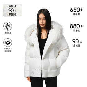 FDR官方店 双排扣毛领羽绒服女款冬季