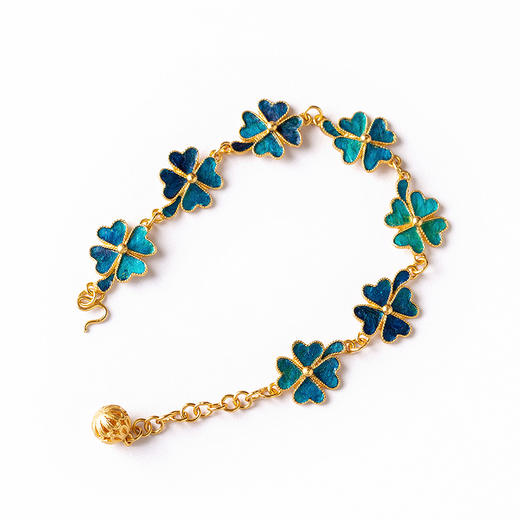 【林栖设计小店】孔雀羽毛手链仿点翠优雅2026早春新款饰品女2961233 商品图4