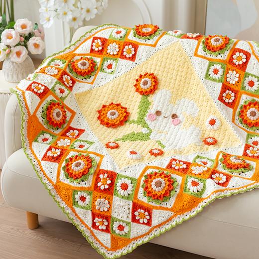 苏苏姐家花田兔兔毯手工DIY编织钩针毯子毛线团打发时间材料包 商品图2