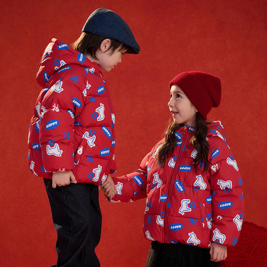 严选 | 棉花堂马年有福梭织连帽防风棉服 马年新年年衣 商品图6