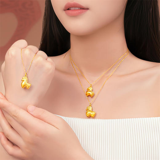 【新品首发】唐马-马上吉祥 古法金生肖马挂坠黄金足金吊坠【按克计价黄金1】MEMORA诗普琳GP2951 商品图9