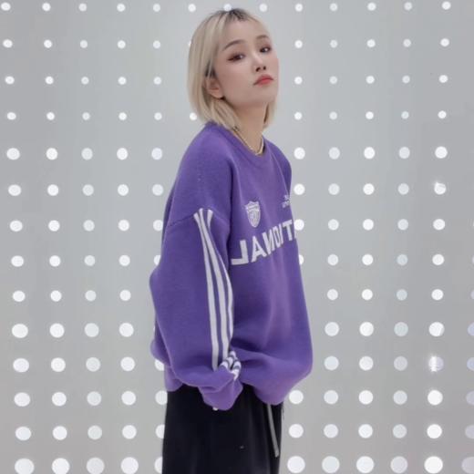 NC圆领美式织带毛织上衣51017（紫）冬季 954011340321 商品图1