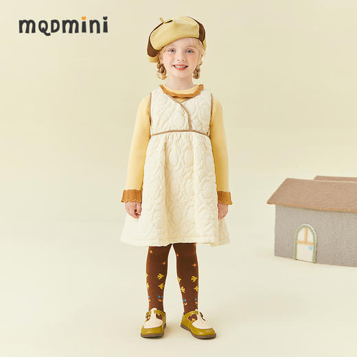 【秒】【专柜同款】MQD童装女小童夹棉连衣裙套装秋冬新款复古儿童裙子 商品图3