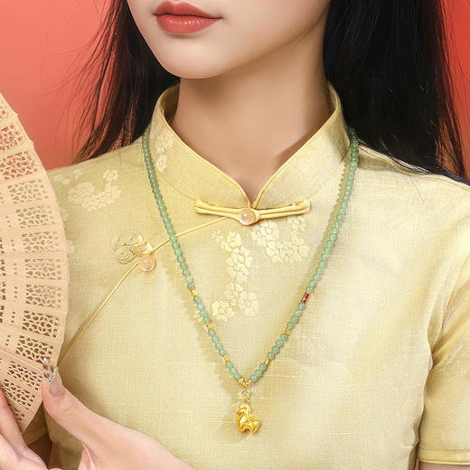 【新品首发】唐马-马上无事 古法金生肖马挂坠黄金足金吊坠【按克计价黄金1】MEMORA诗普琳GP2932 商品图3