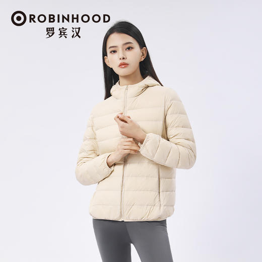 罗宾汉秋冬女款保暖薄款冬季连帽羽绒服-R238Y51133 商品图0