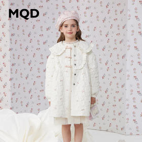 【秒】【专柜同款】MQD童装女童翻领棉衣中长款冬装新款儿童外套