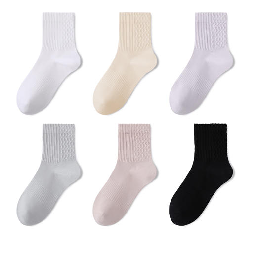 【直角跟设计 不易下滑】副歌四季7A抑菌基础运动款男袜女袜5双装享收纳袋 商品图5