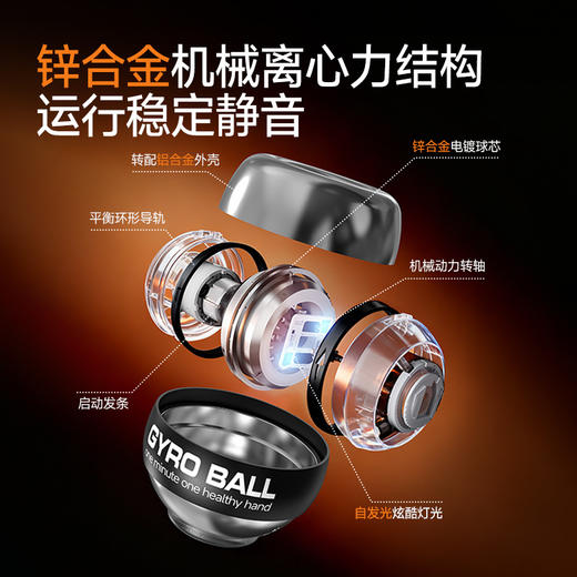 致佳新升级计数腕力球静音自启动离心金属握力球手臂腕健身器材 商品图2